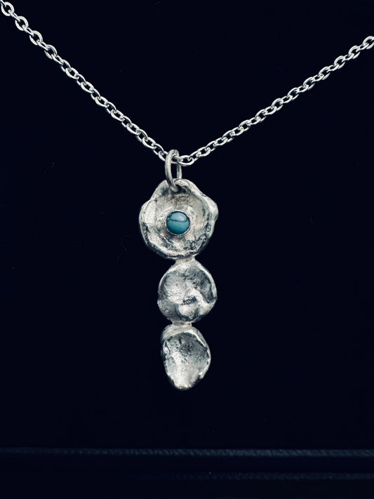 turquoise_nugget_pendant_necklace_irregular_sterling_silver