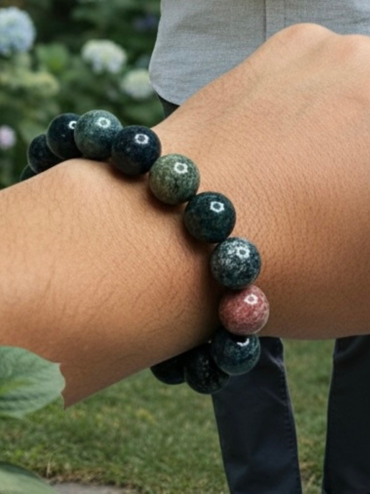 unisex_natural_multi_gemstone_elastic_bracelet
