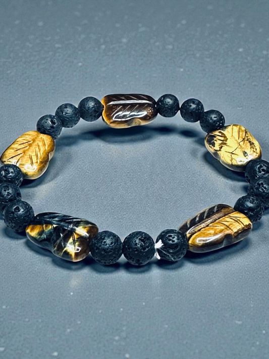 unisex_tigers_eye_lava_rock_beaded_stretch_bracelet