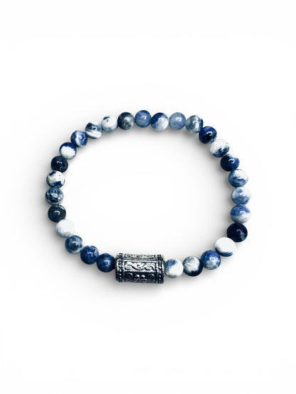 Blue Agate Stretch Bracelet – Unisex