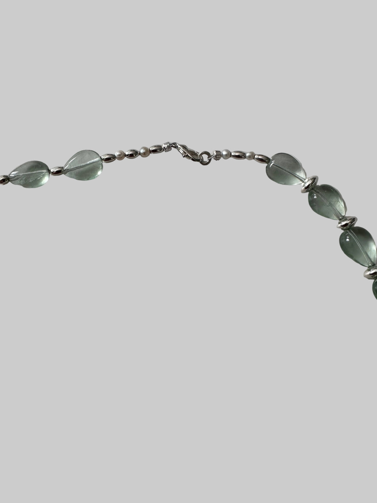 Fluorite & Pearl Heart Necklace - Sterling Silver