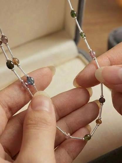 artisan_multi_colour_tourmaline_silver_necklace_jewellery