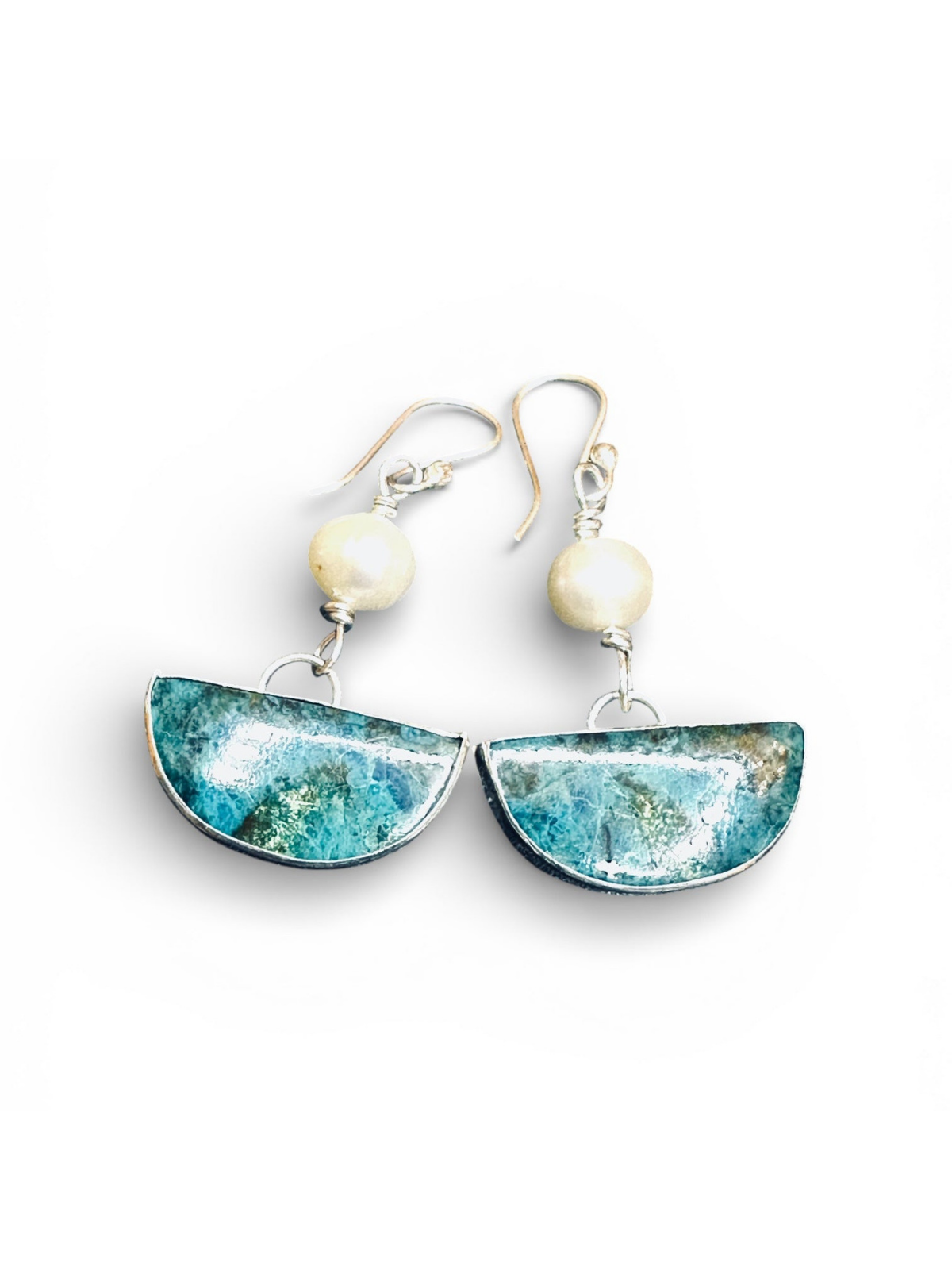 azurite_pearl_drop_earrings_sterling_silver_design