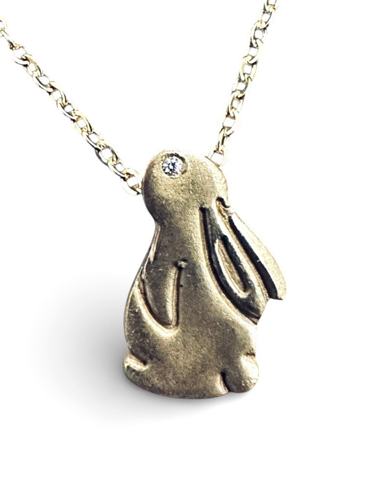 bronze_bunny_pendant_necklace_gold_plated_chain