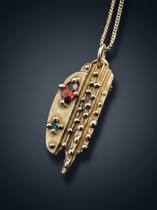 bronze_necklace_with_zirconia_gold_plated_chain