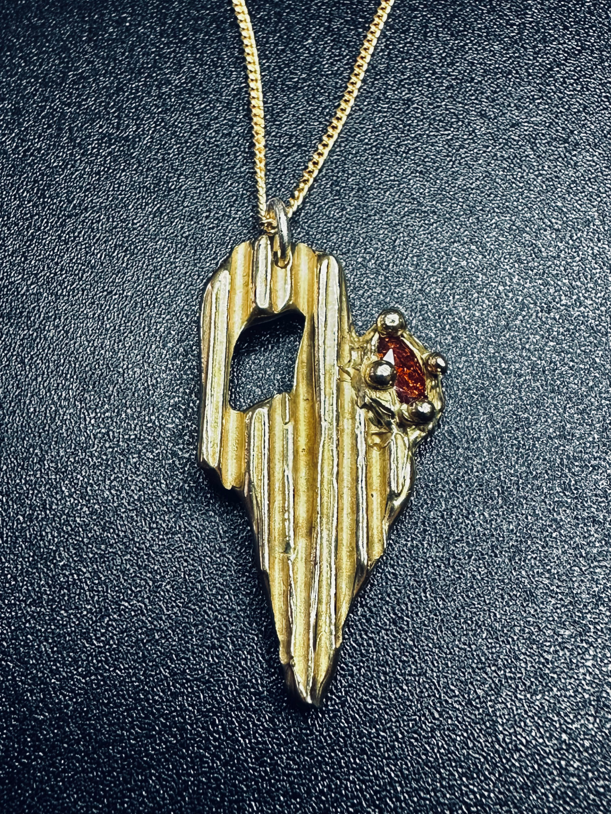 bronze_pendant_red_zirconia_gold_plated_chain_necklace