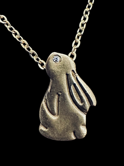 bronze_rabbit_pendant_necklace_with_gold_plated_chain