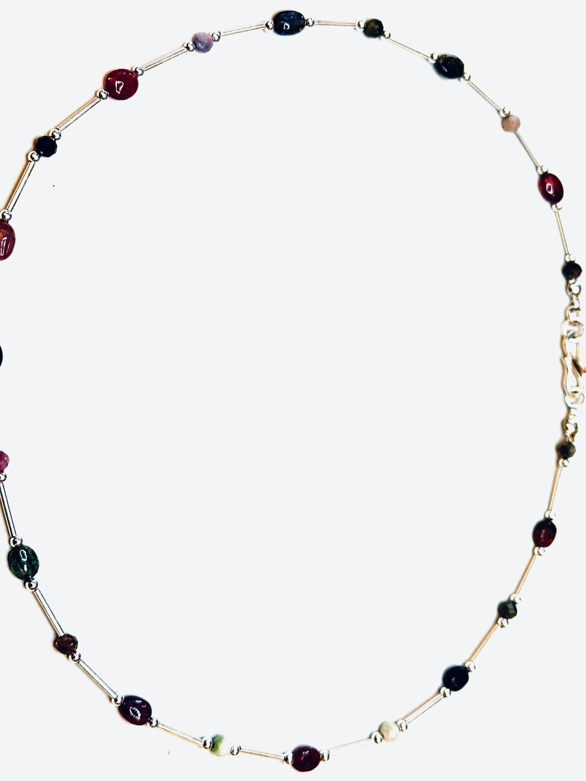 multicolour_tourmaline_bead_necklace_silver