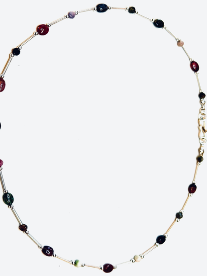multicolour_tourmaline_bead_necklace_silver