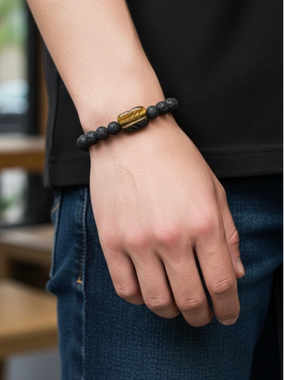 tigers_eye_lava_stone_elastic_bracelet_unisex
