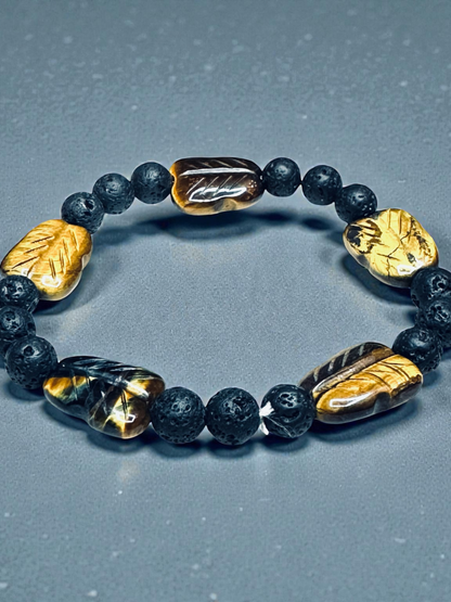 unisex_tigers_eye_lava_rock_beaded_stretch_bracelet
